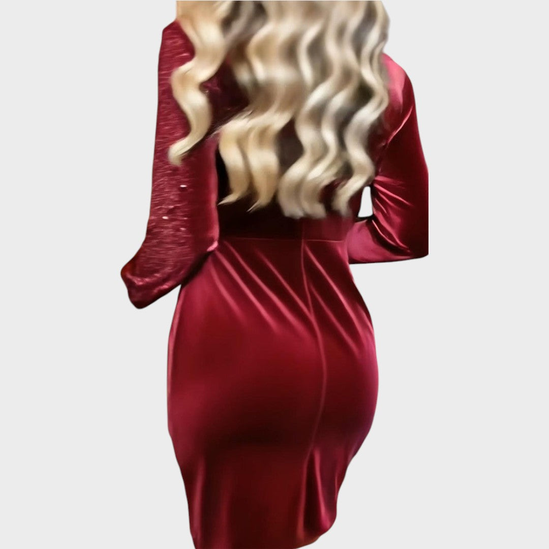 Brisa | Festkjole med glitter og drapert effekt