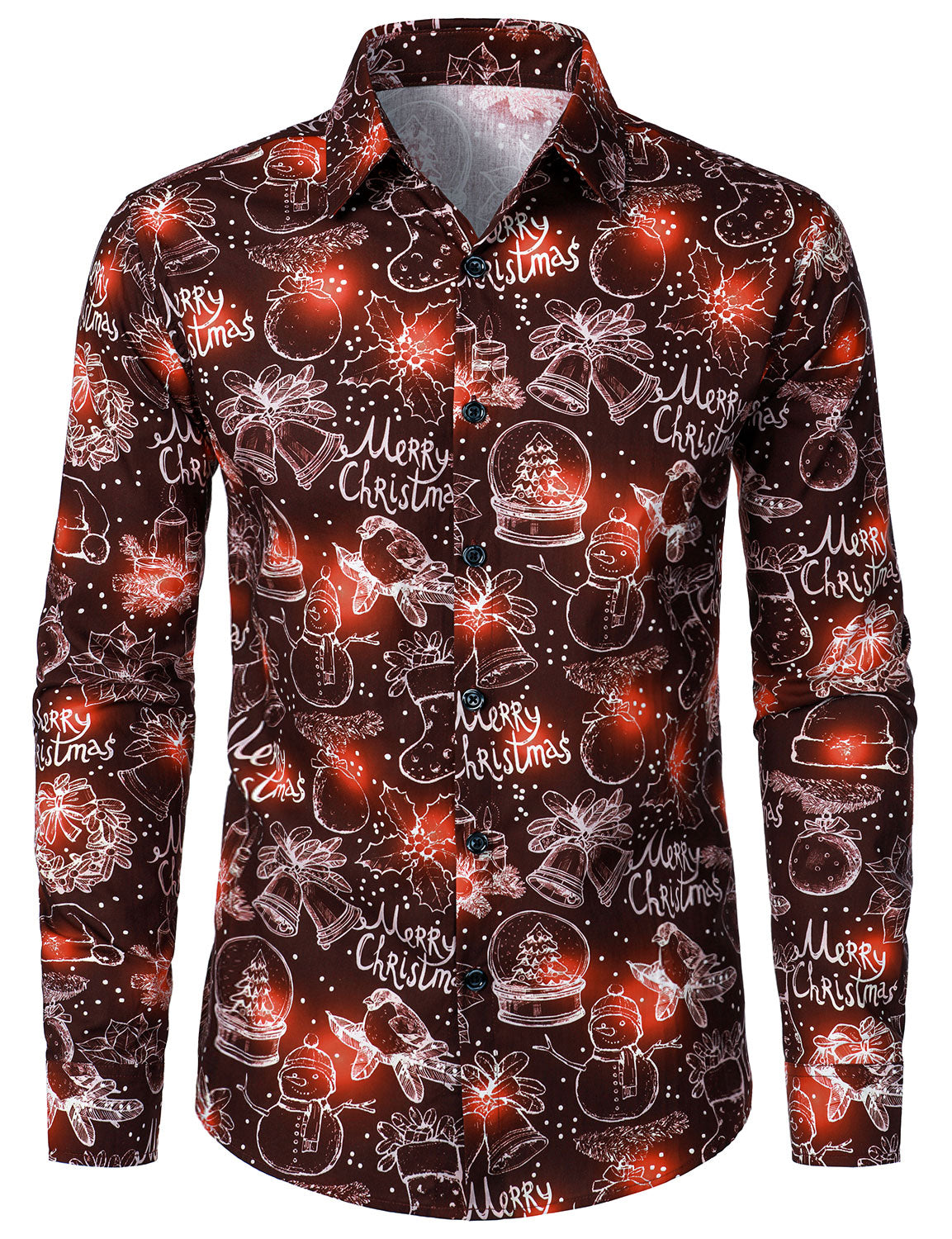 Herre Jule Langermet Skjorte i Bomull