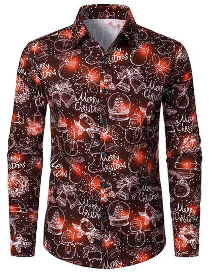 Herre Jule Langermet Skjorte i Bomull