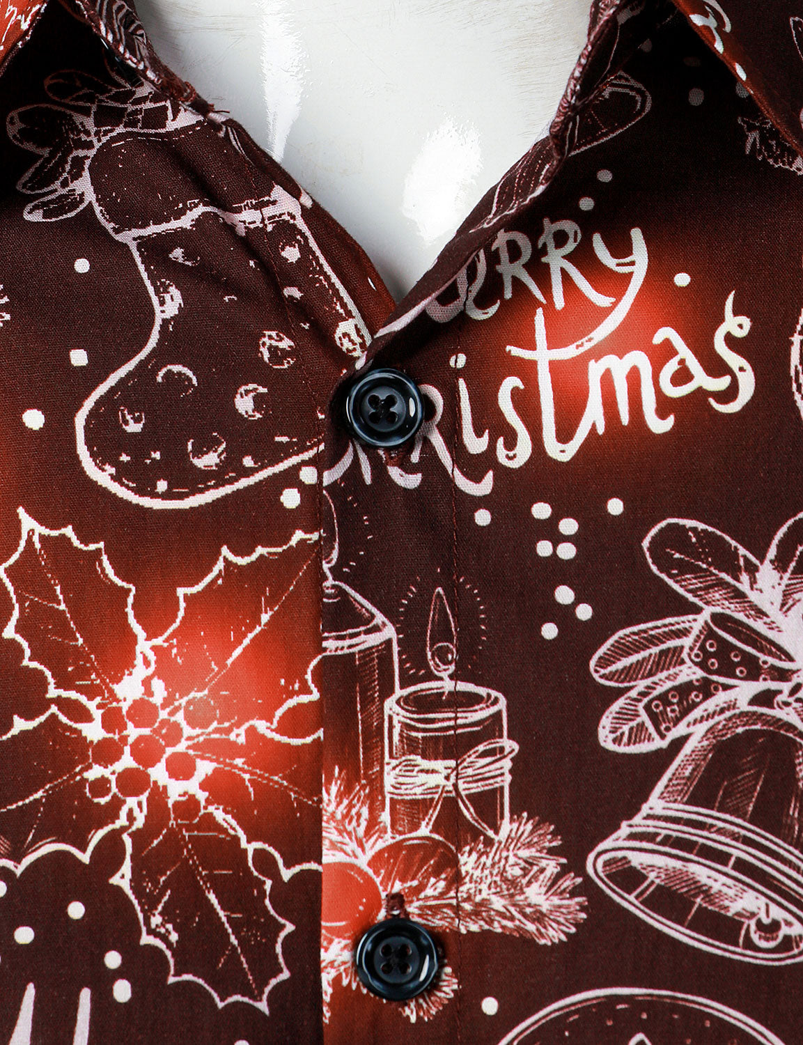 Herre Jule Langermet Skjorte i Bomull