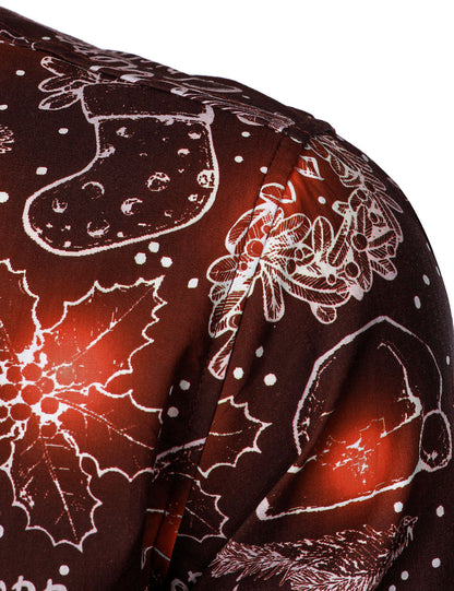 Herre Jule Langermet Skjorte i Bomull