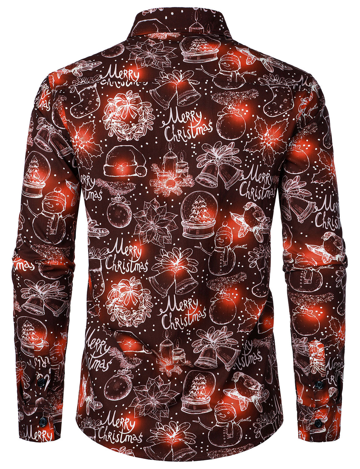 Herre Jule Langermet Skjorte i Bomull