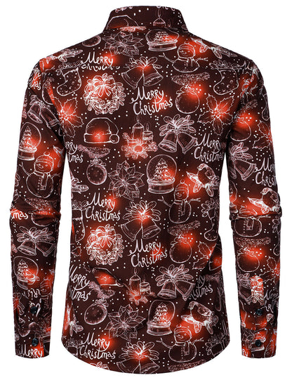 Herre Jule Langermet Skjorte i Bomull