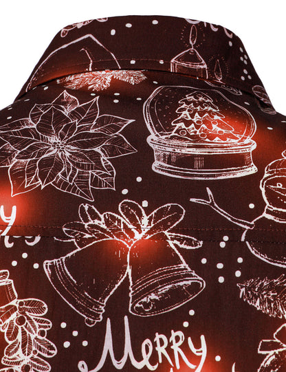 Herre Jule Langermet Skjorte i Bomull