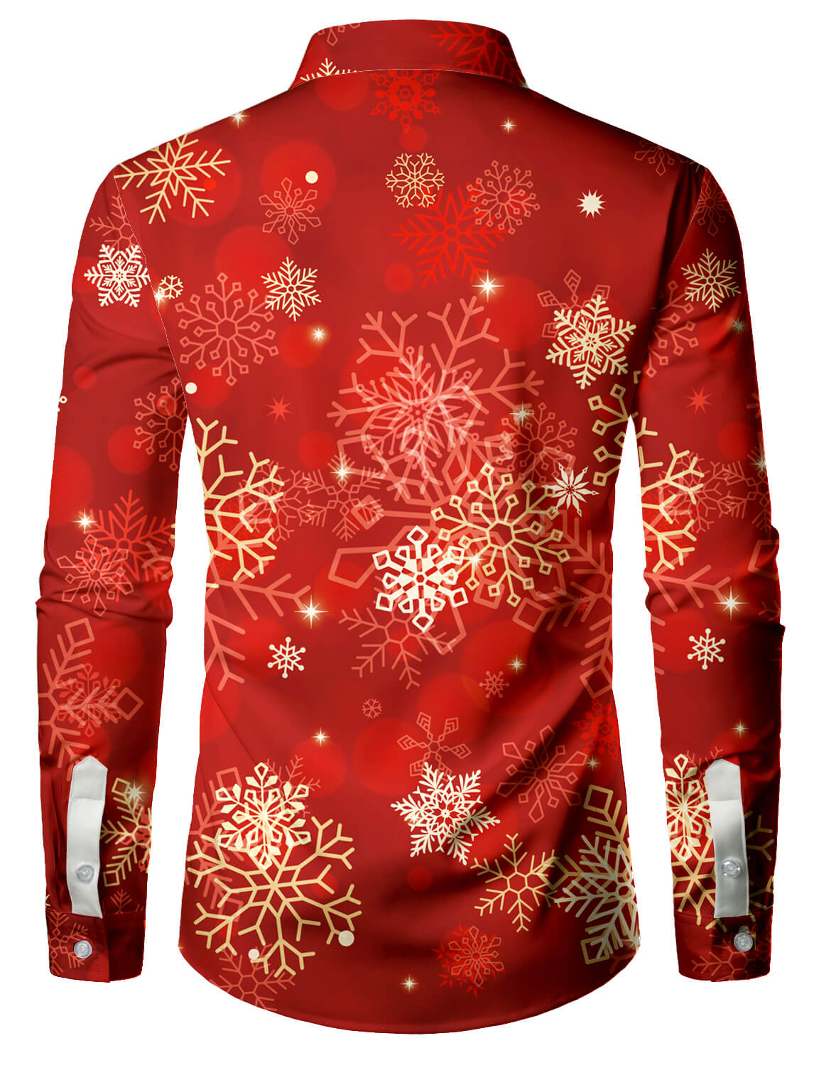 Herre langermet skjorte for jul og nyttår rød