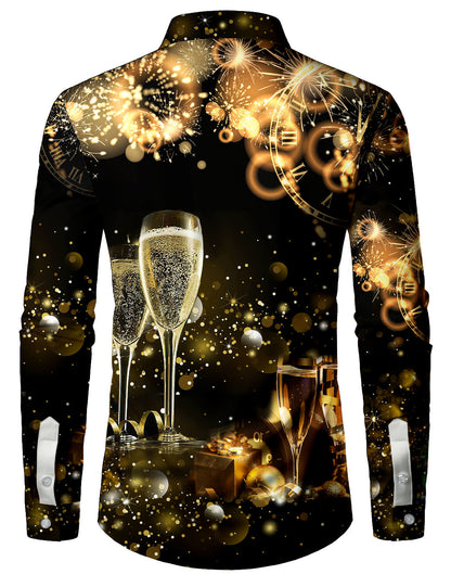 Herre langermet skjorte for jul og nyttår