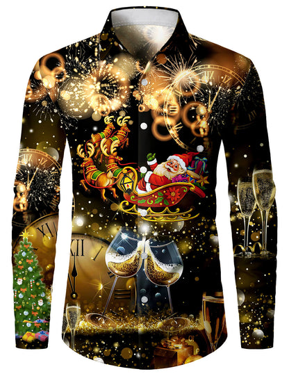 Herre langermet skjorte for jul og nyttår