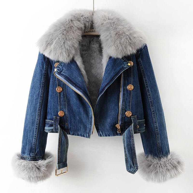 Margaux | Fur-Lined Denim Coat
