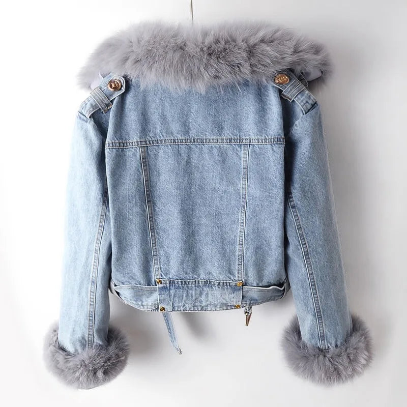 Margaux | Fur-Lined Denim Coat