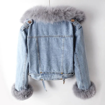 Margaux | Fur-Lined Denim Coat